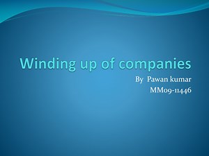 Winding up of companies - SlideServe