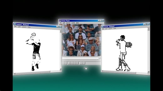 Tennis 98 🎾 synched to Memory Bank - dyro & conro #tennis #windows #notepad #gifart #tennismatch