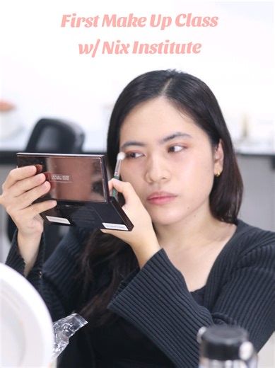 First Make Up Class with Nix Institute of Beauty✨️🩷 As someone who is a beginner in doing my own make up, this make up class has really helped with me to understand the basics and fundamentals of make up application. Thanks to Ms. Nix for the comprehensive and in depth lecture and live demo— learned so much from this class.💕 Shoutout too to Ms. Pat for helping me out with my falsies lolss (struggle is real😭 plus first time ko maglagay nun on my own😂) Enjoyed and loved the mini photoshoot too