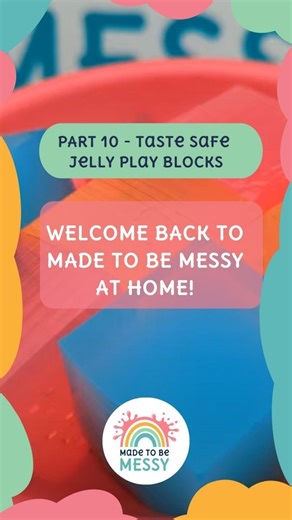Wanna make taste-safe jelly blocks? Welcome back to Part - 11 of Made to Be Messy at home! This week we have another alternative to water beads, same satisfying squish, none of the worry! They’re wobbly, colourful and oh-so-satisfying to squeeze, making them the perfect sensory play base for babies and toddlers. They’re also amazing for strengthening little hands and developing fine motor skills! And don’t worry, they’re taste-safe (but not tasty!) so little ones won’t be tempted to eat them. 🧡