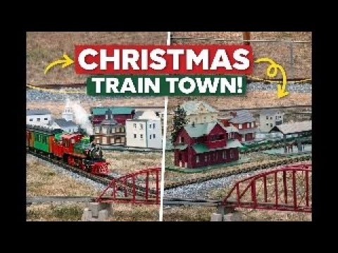 Holiday Model Train Town 🎄 | Festive Miniature Railroad Scene