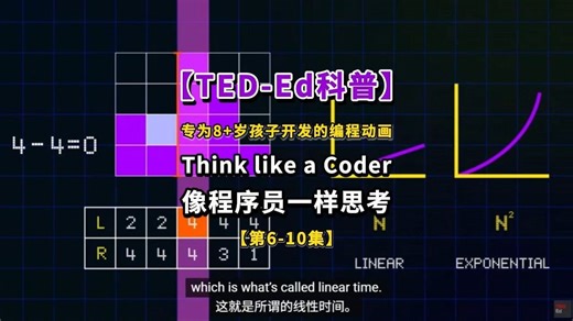 TED专门为8+岁孩子制作的普及编程教育的动画：Think like a Coder像程序员一样思考，超级棒！（6-10集）