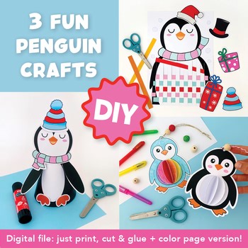 Penguin Craft Printable 1st–2nd Grade | Winter Arctic Animal Activities Low Prep