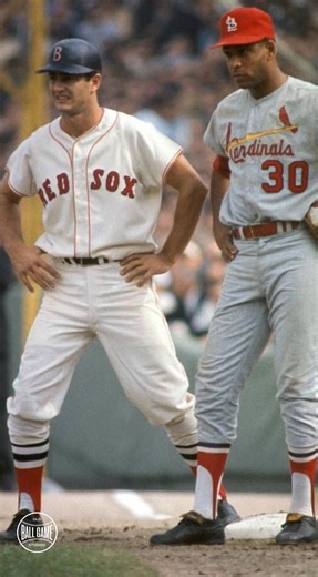 A rare collision of greatness at first base. In 1967, Carl Yastrzemski (Triple Crown) and Orlando Cepeda (Unanimous MVP) met in the World Series. The "Impossible Dream" faced "El Cha Cha"—and baseball was never better. #RedSox #Cardinals #1967worldseries | Old Ball Game Studios
