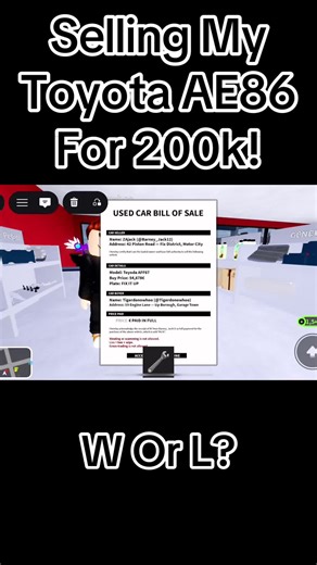 Vendo mi Toyota AE86 en Fix It Up