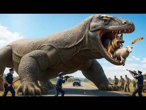 Brave Heroes Battle Giant Komodo Dragon to Rescue German Shepherd and Sheep🐉🐕🐑