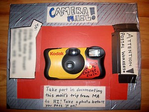 Cameramail: sending disposable cams through the post with a note asking posties to take pix