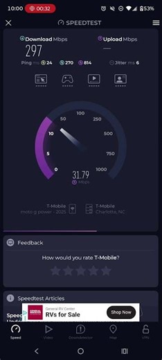 T-Mobile home Internet speed test