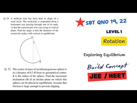 SBT Rotation QNO 19 & 22 | Rotational Equilibrium | JEE / NEET