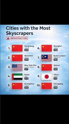 Top 10 Cities with the Most Skyscrapers 🏙️🌍l