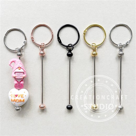 New Beadable Keychain Bar Blank,beadable Keyring,cup Charm,diy Jewelry Accessories - Etsy