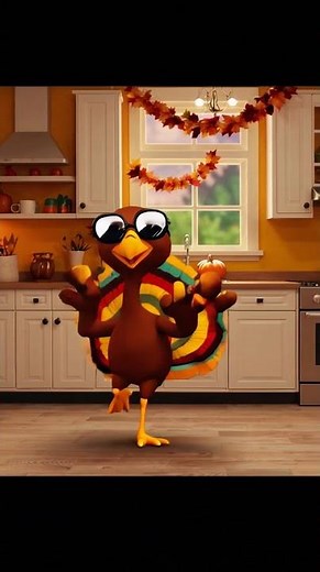 Cartoon Turkey Dance 🦃✨ | Happy Thanksgiving! #ai #thanksgiving
