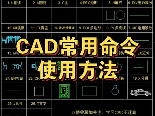 CAD常用命令使用方法，掌握这些命令的操作，能让你画图事半功倍！