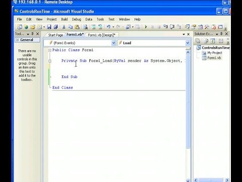 Part 1: Create Buttons Dynamically and Set the Events to Controls (VB.net ,VB2005, VB2008)