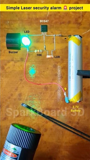 Simple laser security alarm circuit | laser security alarm project #diy