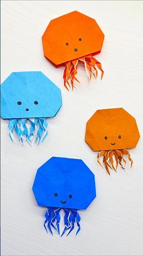 Origami Jellyfish #paperjellyfish #origamijellyfish #papercraft #diy