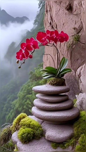 Strange and Beautiful Flowers on Cliffs