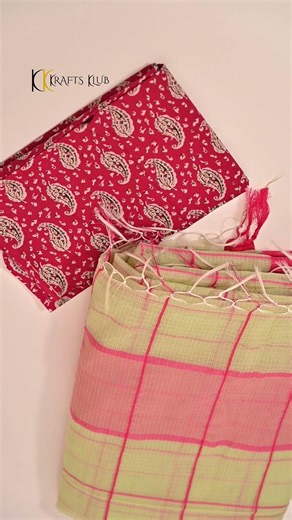 Product Code: SB7 Kota Doriya Saree with Printed Blouse #kraftsklub #summercollectionُ #saree