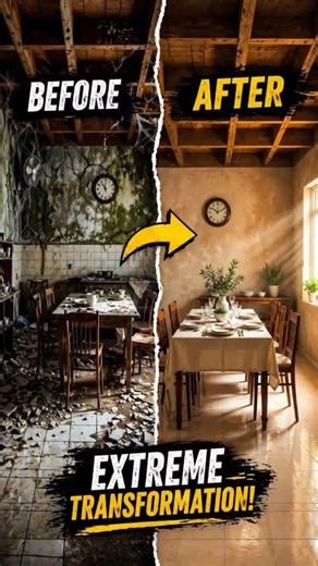 Abandoned Kitchen Restoration Timelapse | Extreme Makeover to Luxury Rustic Dining Room