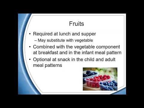 CACFP Meal Pattern Success: CACFP Meal Pattern Overview