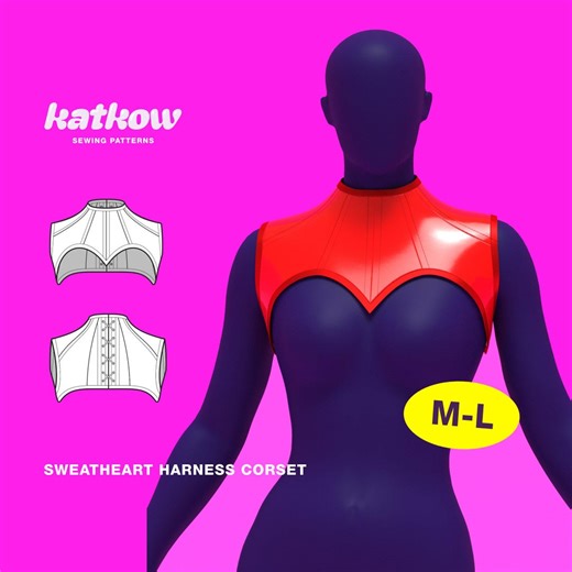Sweetheart Harness (M-L) Sewing Pattern Neck Corset for Drag Queens Costume Cosplay - Etsy