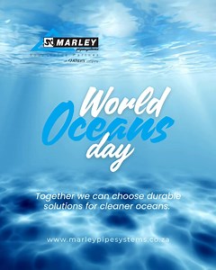 Happy World Oceans Day! 🌊 Did you know? PVC's durability and recyclability reduce the need for frequent replacements, keeping materials out of our landfills and oceans. Our commitment to sustainable practices means less waste and a cleaner marine ecosystem. Choose cleaner oceans. Choose sustainability. Choose Marley Pipe Systems. #WorldOceansDay #MarleyPipeSystems #MarleyPipeSystemsSA | Marley Pipe Systems SA Pty Ltd.