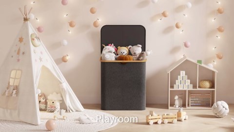 Lifewit 120L Laundry Basket with Lid, Clothes Hampers for Laundry with Bamboo Handles and A Removable Laundry Bag, Large Foldable Laundry Hamper for Bedroom, Bathroom, Dorm, Laundry Room, Light Gray