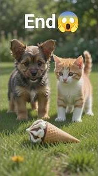 Dog vs Cat Ice Cream Race! The Funny Ending Will Make You Smile | AI Animal Story