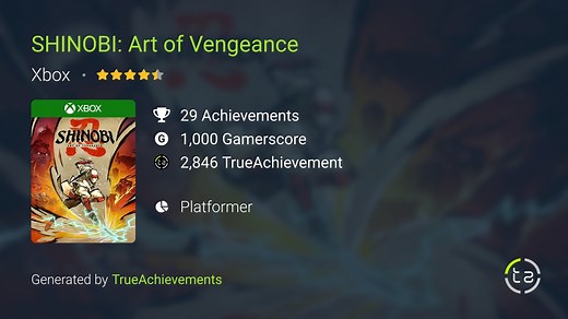 SHINOBI: Art of Vengeance Achievements