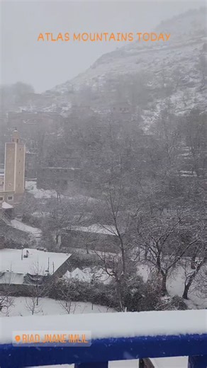 Riad Jnane Imlil on Instagram: "Snowing in the Atlas Mountains #riadjnaneimlil #imlil #morocco #toubkal"