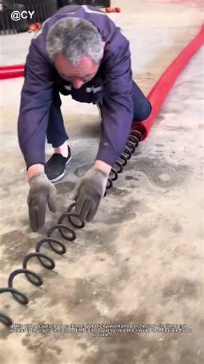 The Smart Way to Put a Spring Inside a Hose! 🌀🌾 #DIYHack