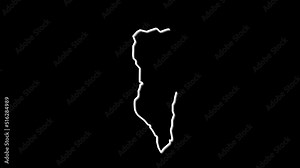 Bahrain map, country territory outline self drawing animation. Line art. Stock Video