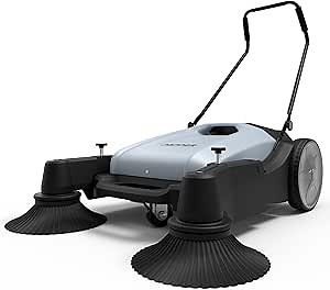 Amazon.com - Dapper Supply Walk-Behind Outdoor Hand Push Floor Sweeper - 10.5 Gallon Capacity - 36" Sweeping Width - Sweeps up to 39,500 ft/Hour, Grey