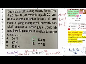 menghitung gaya coulomb dua muatan yang berada di dalam medium permitivitas 3