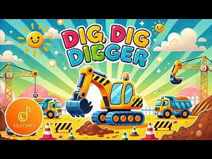 "Dig, Dig, Digger - Excavator Song for Kids | Kids Construction Song" | kidstunes