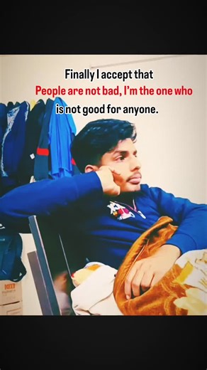Abhishek Kumar on Instagram: "Accept kar liya hu bro.......🥺🥺🥺 . . ska matlab hota hai — “Ab maine maan liya hai ki log bure nahi hote, shayad problem mujh me hi hai aur main kisi ke liye achha nahi hoon.” Agar tum is line se relate kar rahe ho, toh ek baat yaad rakhna — kabhi kabhi feelings aise lagti hain, par iska matlab ye nahi hota ki tum sach me kisi ke liye ache nahi ho. #reels #reelsinstagram #relatable #reelsinstagram"