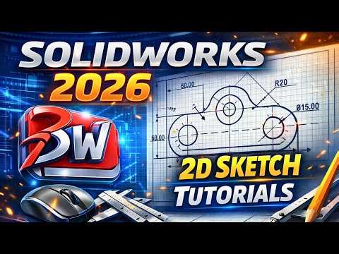 Solidworks 2026 - 2D sketch tutorial for beginners step by step I how to learn solidworks 2d fast.