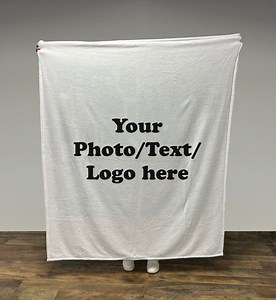 Personalized Photo Fleece Blanket: Custom Logo, Text, or Image - Etsy
