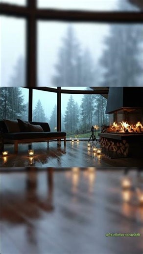 🌧️ Cozy Rain Night in Forest Cabin Fireplace 🔥 | Relaxing Rain Sounds for Sleep & Deep Focus