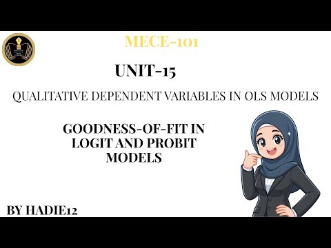 Goodness of Fit in Logit and Probit Model:Mc Fadden's Pseudo R²# unit-15# Mece-101# IGNOU