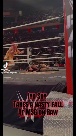 They say wrestling is scripted, I don't believe crashing on her head onto a concrete floor was scripted. This could have been life threatening. I am really amazed how she was able to get back up so quickly. Hopefully she was taken to a hospital and thoroughly examined for a head trauma injury.