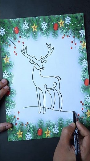 One Line Drawing for Christmas 🎄✏️ Simple & Creative Holiday Art
