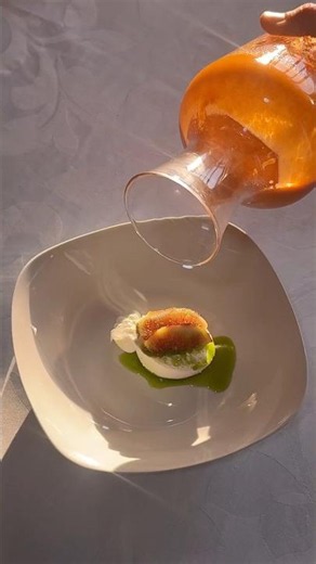 🍅 Gazpacho “Mediterranean Summer” with Nectarine and Burrata #MediterraneanCuisine #SummerRecipes