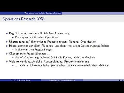 Einführung in Operations Research: Einleitung