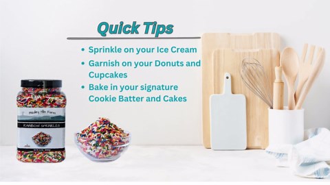 Rainbow sprinkles by Medley Hills farm in Reusable Container 2.2 Lbs. - Great bulk rainbow sprinkles for cake decorating,cookie decorating - brownies and ice cream toppings