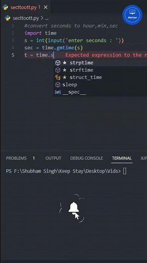 second to hour:min:sec format in python #shorts #short