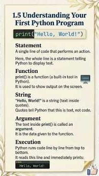 "🚀 Breakdown your first Python code! learn Statements, Functions & Strings. #python #coding"