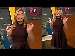 Jen Carfagno - The Weather Channel - 100721 Maroon Dress - Profile View - Easy On The Eyes