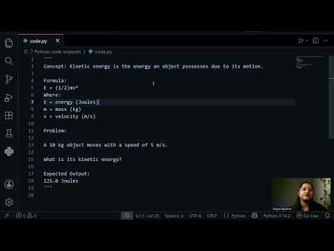 Exercise 2 How to calculate energy of an object using python