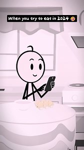 287K views · 4.9K reactions | When you try to eat in 2024 藍 #eat #food #breakfast #animation #funny #relatable #humor #meme #funnyvideos #memes #comedy #joke #animations | Animated Rx | Facebook